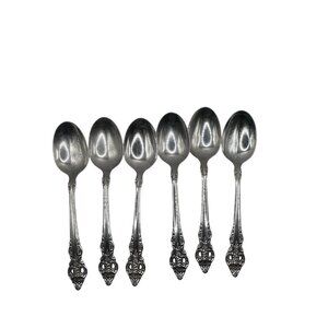 (6) ONEIDA CHERBOURG 6 7/8" SOUP SPOONS - COMMUNITY STAINLESS GLOSSY Flatware